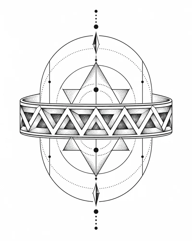 Geometric triangle armband tattoo design, for the upper arm
