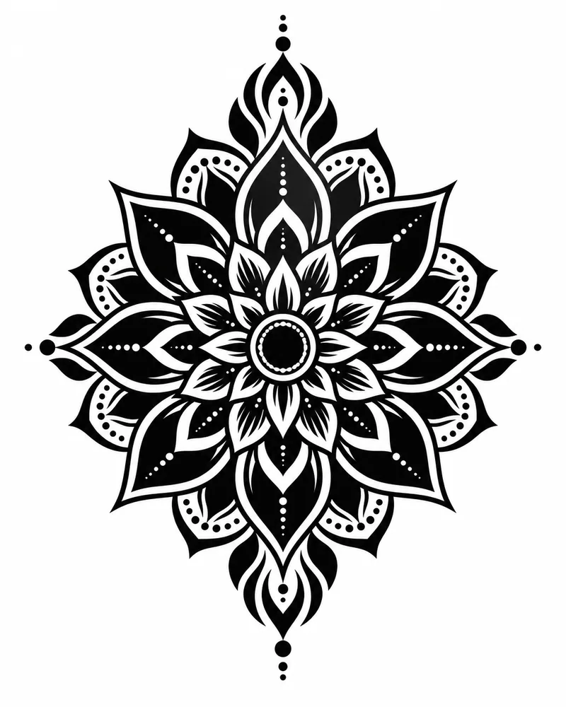 Blackwork mandala arm tattoo design, for the upper arm
