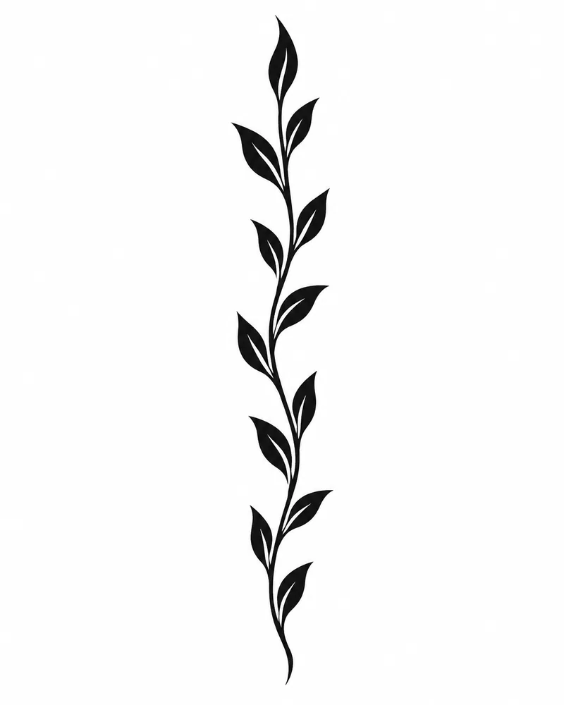 Blackwork leaf band finger tattoo design, a hand tattoo idea