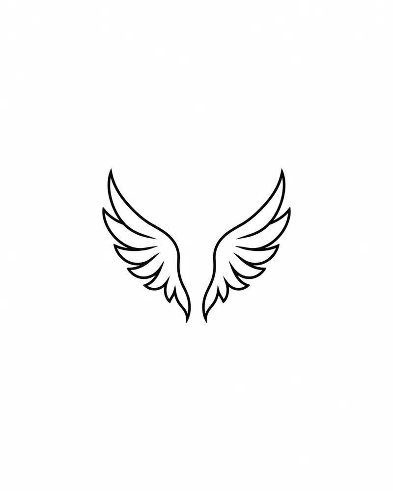 Minimalist tiny wings neck tattoo design