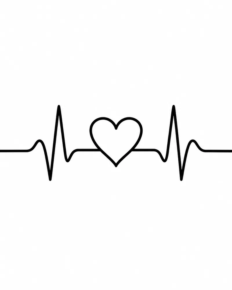 Minimalist heartbeat line wrist tattoo design