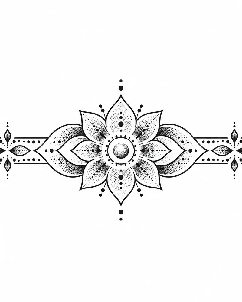 Dotwork mandala band wrist tattoo design