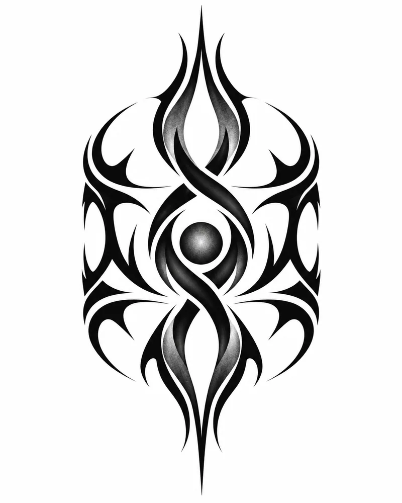 Neo-tribal armband tattoo design in bold flowing black shapes