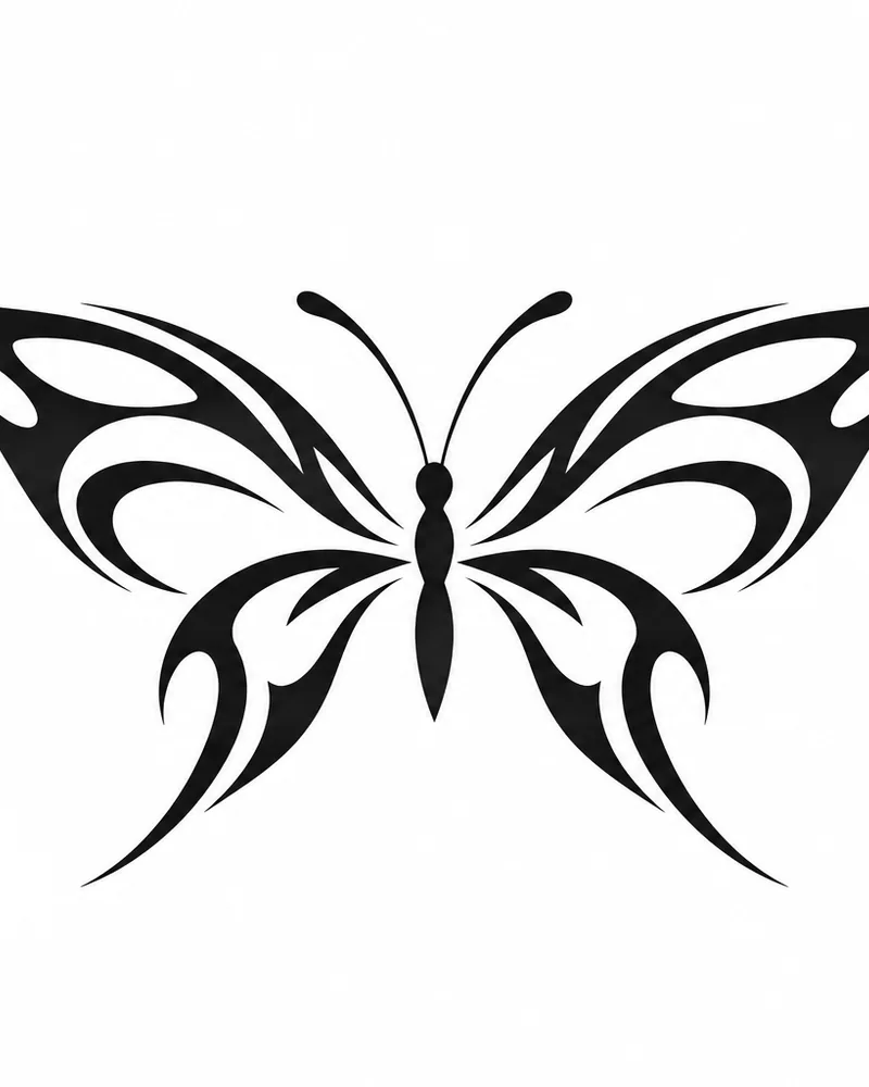 Neo-tribal butterfly tattoo design, for the ankle