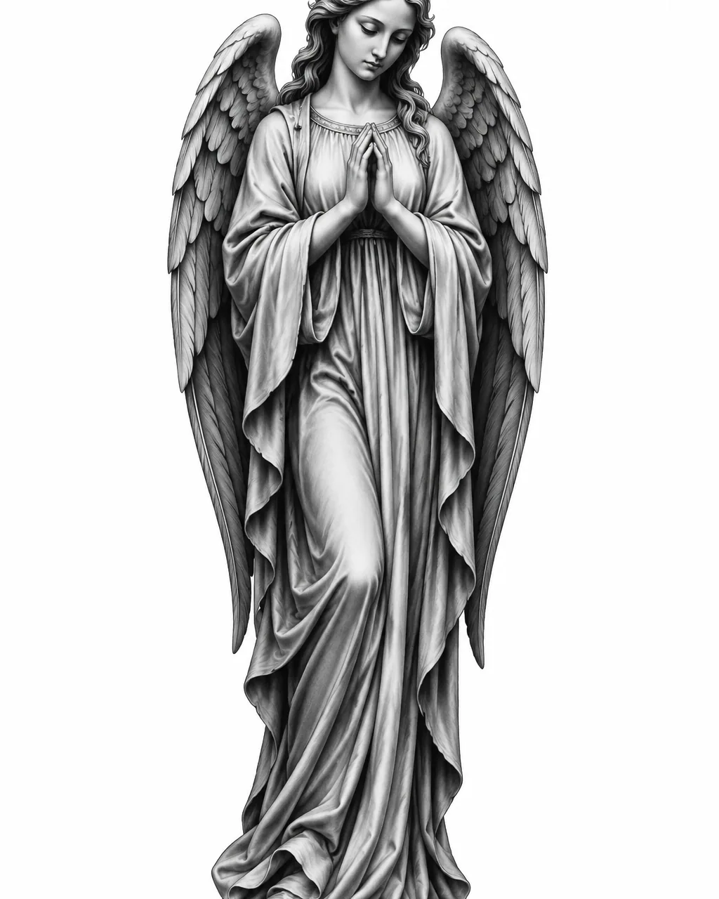 Angel tattoo design idea