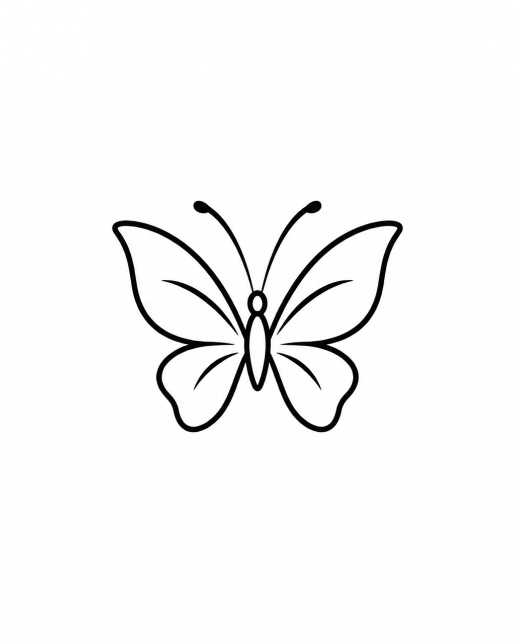 Minimalist tiny butterfly tattoo design in a few clean lines, for the wrist