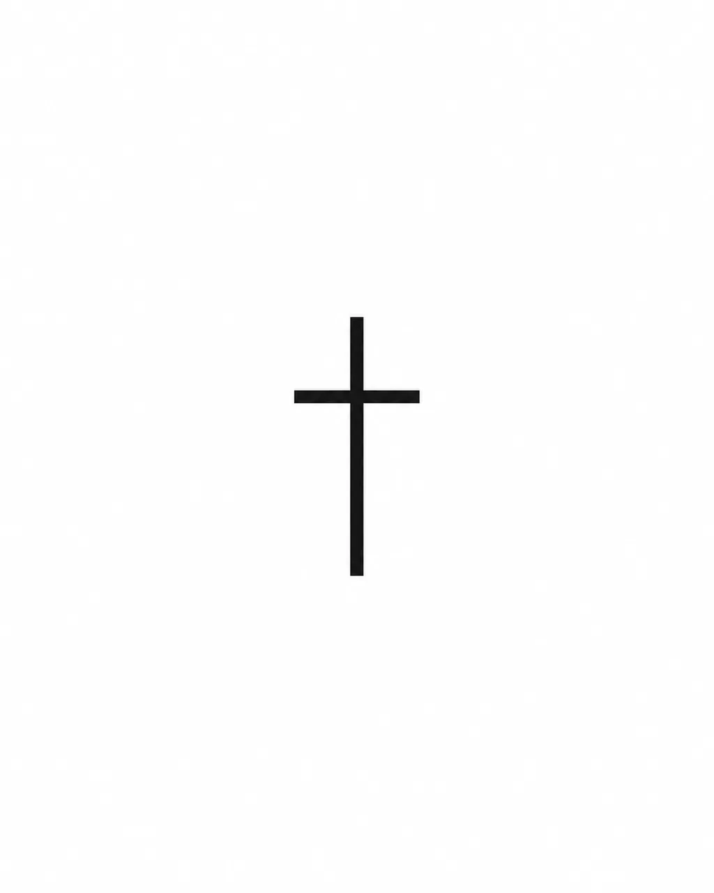Minimalist tiny cross tattoo design, black ink, for a finger
