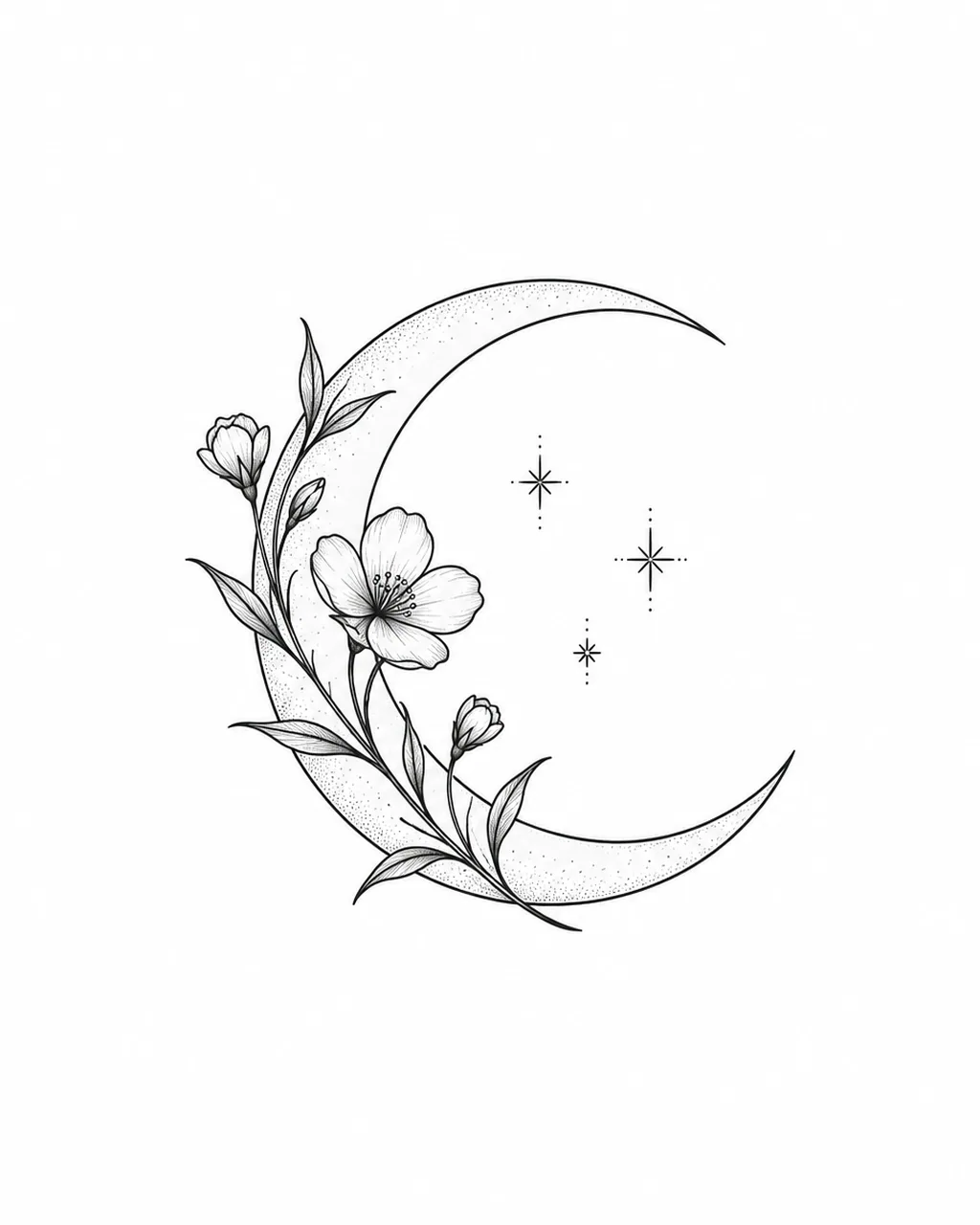 Moon tattoo design idea