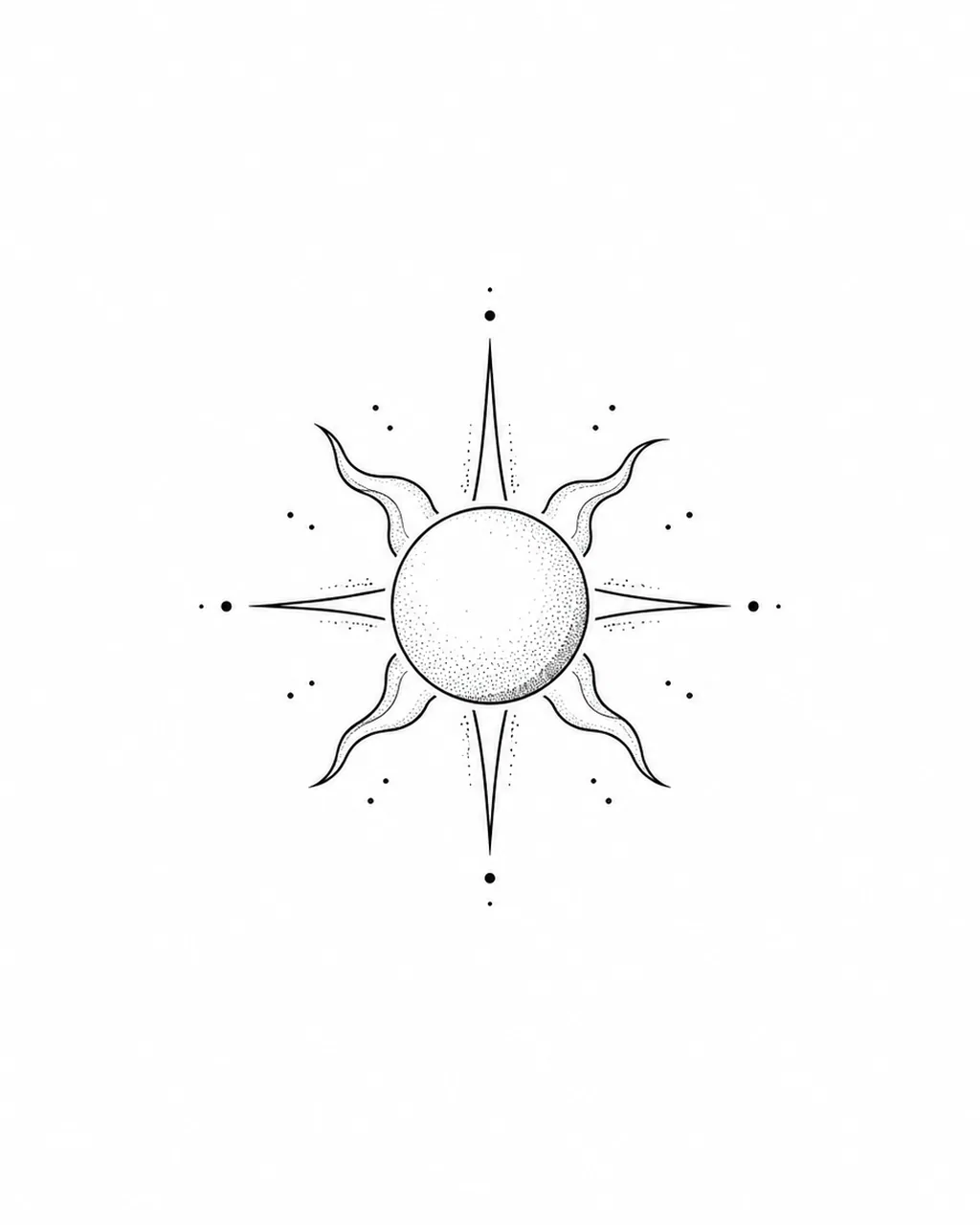 Sun tattoo design idea