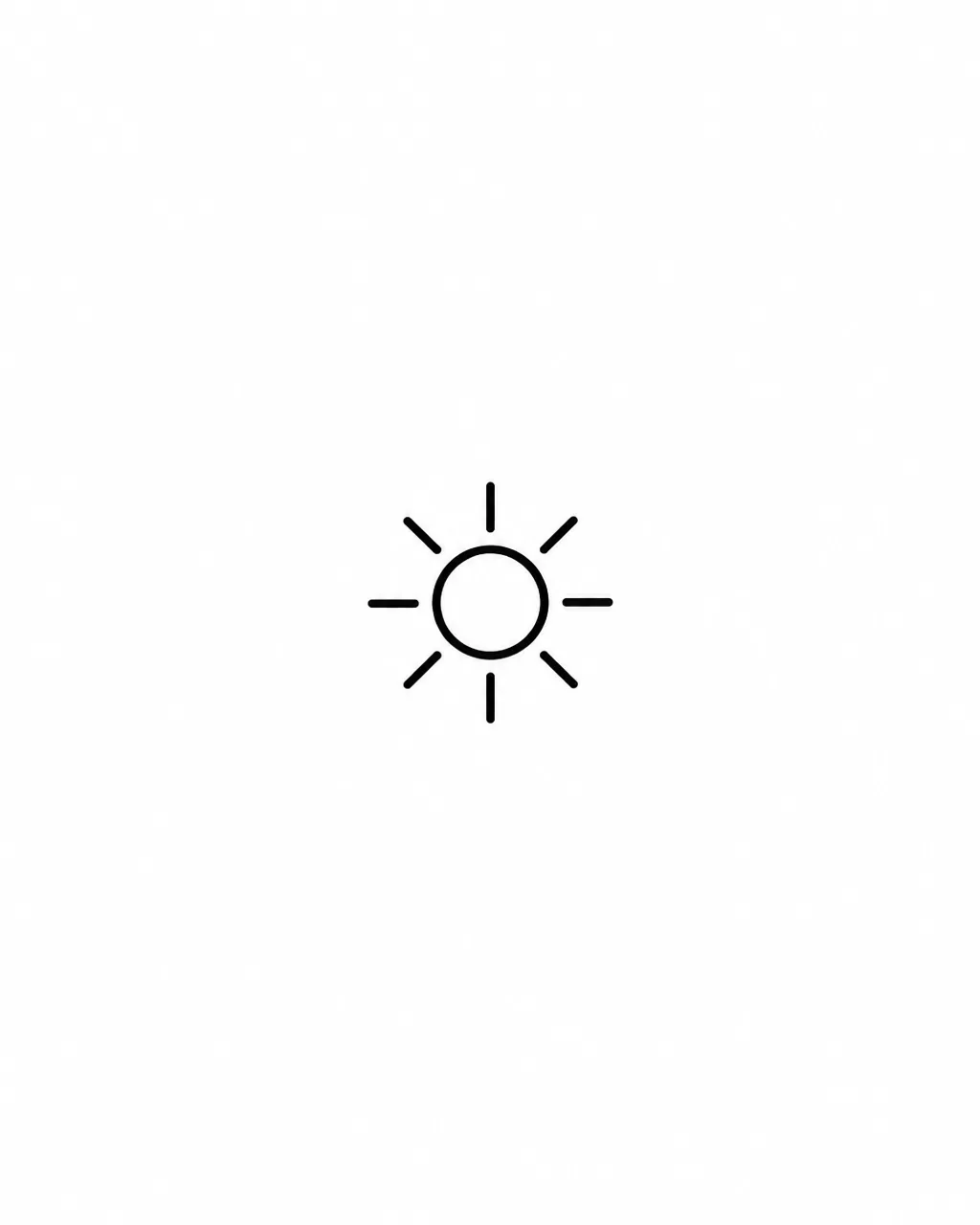 Minimalist tiny sun tattoo design with short rays, for a finger
