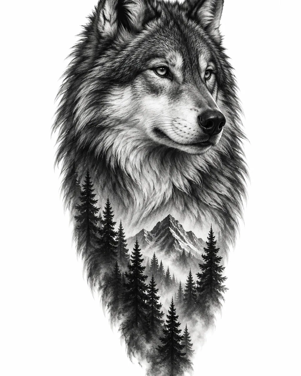 Wolf tattoo design idea